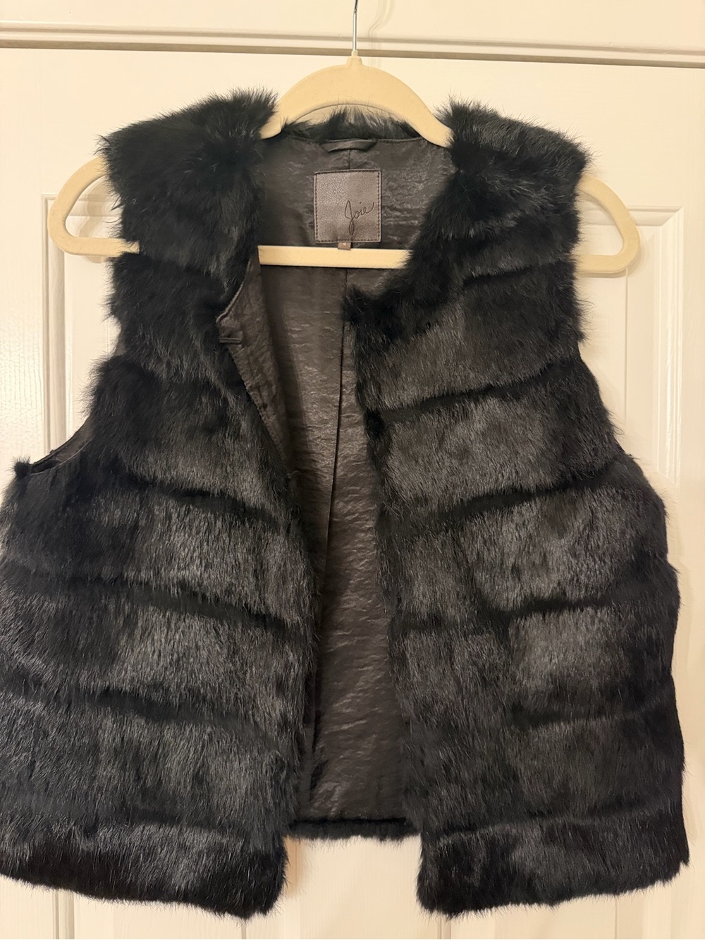 Joie black rabbit fur vest